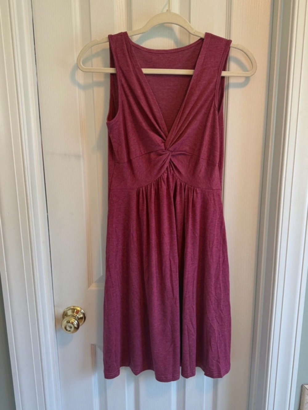 Knot-Front Sleeveless Mini Dress in Mauve